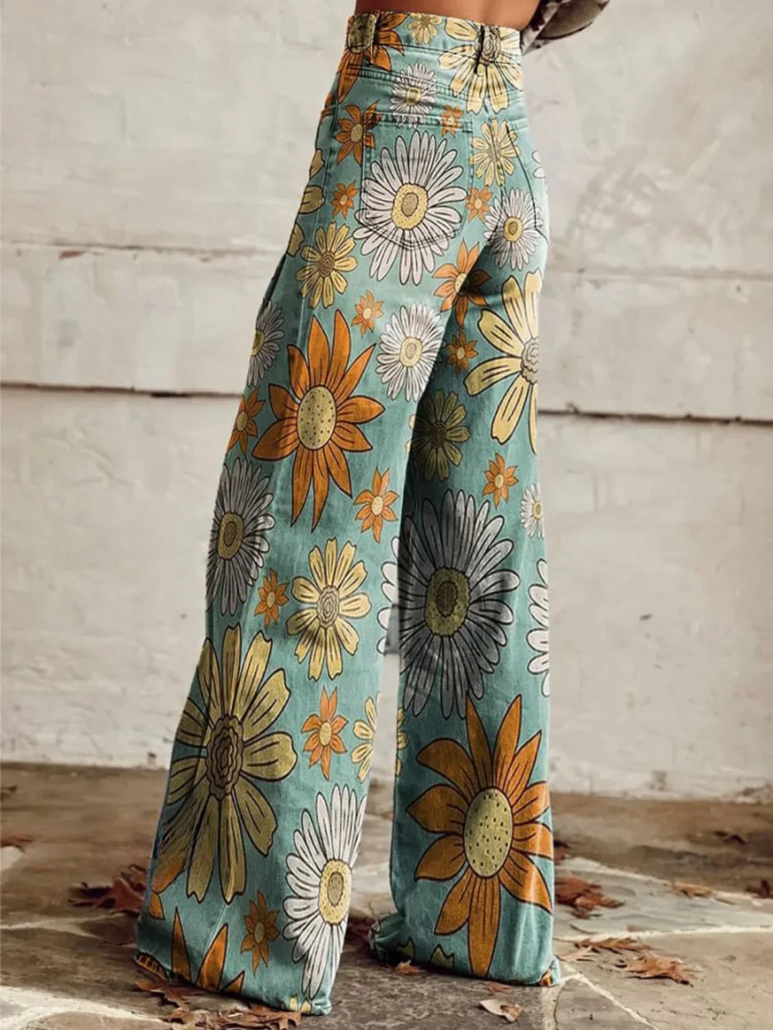Ingrid | Vintage vida blommiga byxor