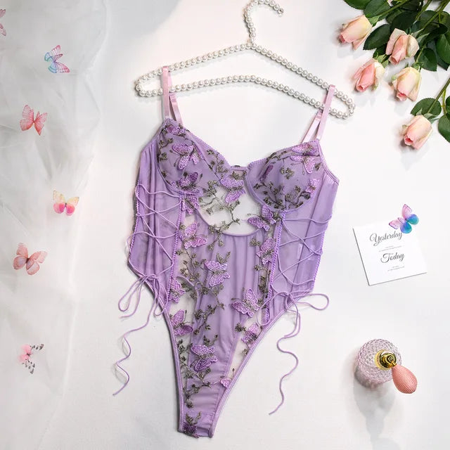 Aurora | Bodysuit med broderad fjäril